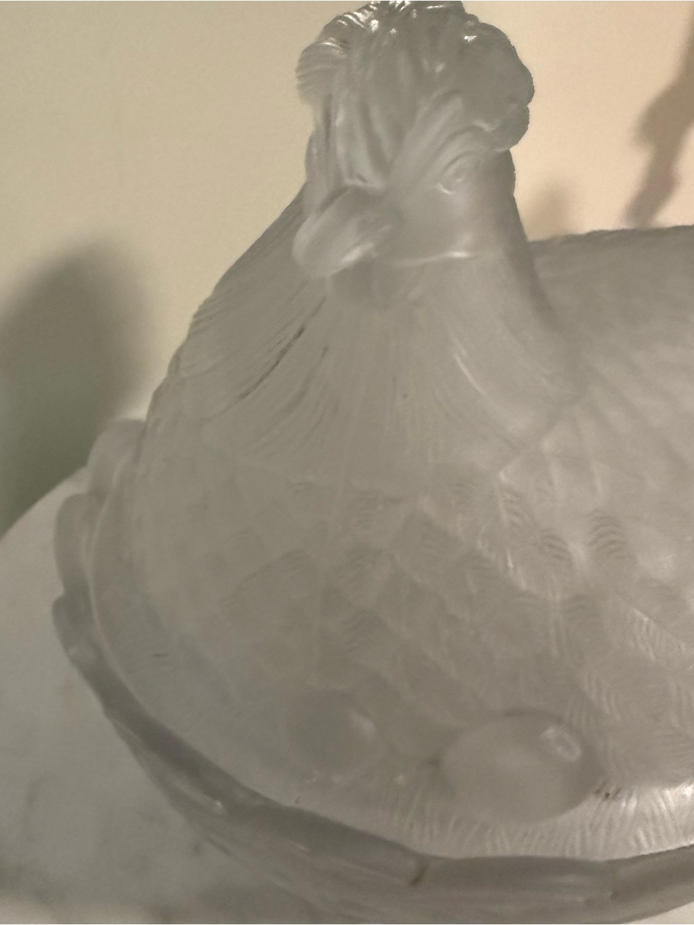 Vintage Clear with Uranium Green Glass Hen on Nest Decorative Bird Dish - Picture 7 of 8